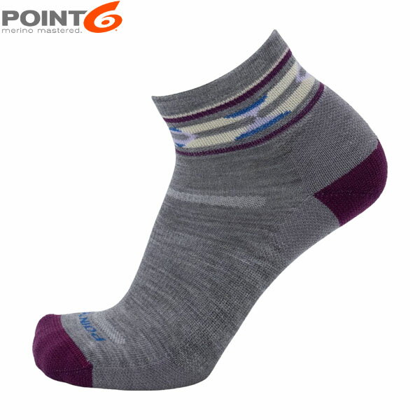 Rakuten - POINT6 ポイント6 靴下 ソックス Western Extra Light 1/4 Crew Stone メリノウール 足裏クッション P66309STN