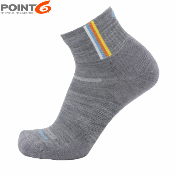 樂天商城 - POINT6 ポイント6 靴下 ソックス Coastal Extra Light 1/4 Crew Stone メリノウール 足裏クッション P66321STN
