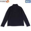 POINT6 ポイント6 メンズ ベースレイヤー インナー Men's Base Layer Long Sleeve Mid 1/4 Zip Top Black メリノウール P68003BLA