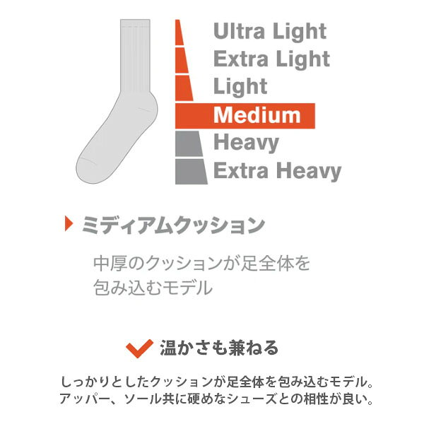 Retailer リテイラーのPOINT6 ポイント6 靴下 ソックス メンズ レディース メリノウール 中厚手 ミディアムクッション ふくらはぎ丈 カーフ Black ブラック P60300BLA｜アングル2