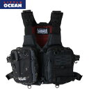 リトルオーシャン LITTLE OCEAN フローティングベスト スライドFGベスト ブラックカモ PF-09 Slide Pocket Floating Ga...