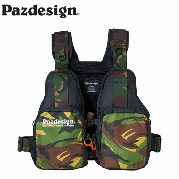 Rakuten - パズデザイン Pazdesign PBV-001 オカッパリフロートベスト ブラック・グリーンカモP OKKAPARI FLOAT VEST PAZPBV001BCP