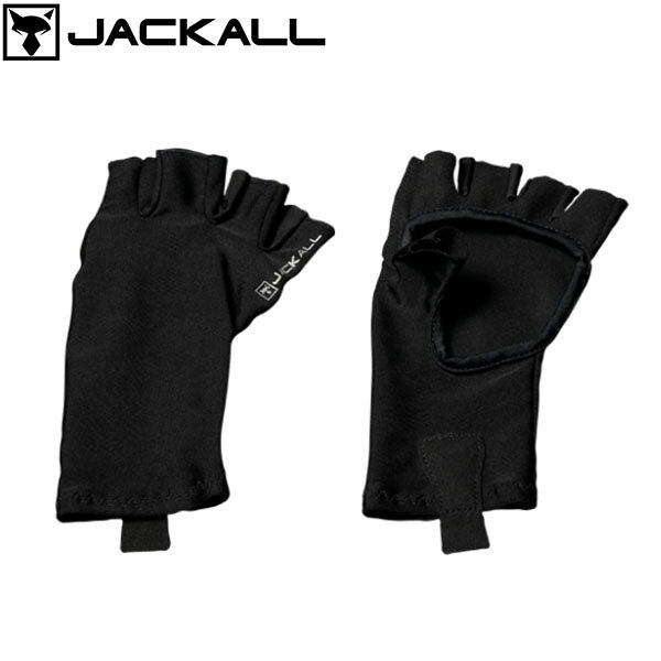 JACKALL ジャッカル 手袋 グローブ 冷感UVカットグローブ ブラック UPF50+ 接触冷感 UVカット 釣り フィッシング JAC091