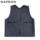 ナプロン NAPRON ベスト エプロン メンズ レディース HUNTING VEST APRON BLACK Z-NPAP3125S1BK