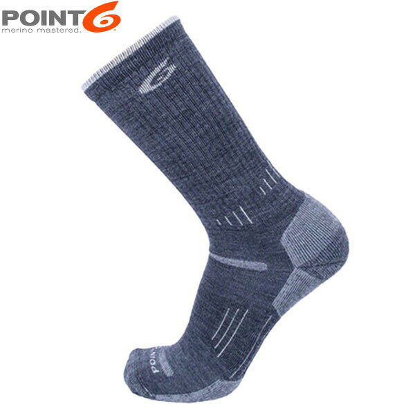 乐天商城 - POINT6 ポイント6 靴下 ソックス Hiking Essential Light Crew Gray 中厚手 ライトクッション クルー丈 P62531GRY