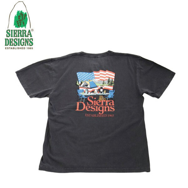 Rakuten - シエラデザインズ SIERRA DESIGNS 半袖Tシャツ 921803 AMERICAN CAMPING STYLE TEE Black SER921803BK