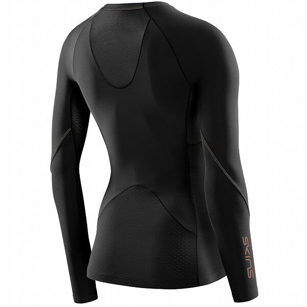 Retailer リテイラーのスキンズ SKINS SERIES-5 レディース トップス ロングスリーブ ブラック コンプレッションウェア スポーツウェア トレーニングウェア SKI18221510019｜アングル2