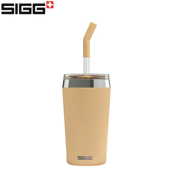 Other - シグ SIGG ガラス製 ストロー マグ カップ HELIA マスタードピーチ 0.45L 保温 保冷 SGG50405