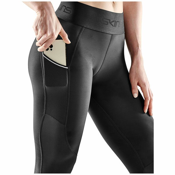 スキンズ SKINS コンプレッションタイツ スパッツ レギンス 着圧 レディース SERIES-3 Women's Long tights PKT Black SKI18271318019
