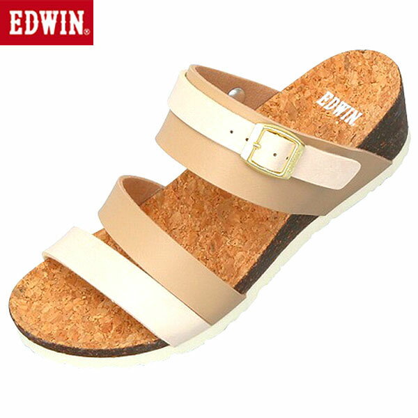 エドウィン EDWIN サンダル レディース ヒールサンダル ベージュ EW6012 カジュアル シューズ EDWEW6012203