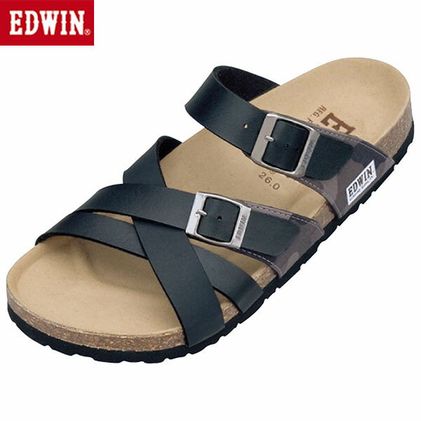 樂天商城 - エドウィン EDWIN サンダル メンズ フットベット ブラック EW9166 カジュアル シューズ EDWEW91669