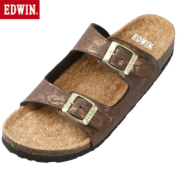 エドウィン EDWIN サンダル レディース フットベット ブラウン EW9462 カジュアル シューズ EDWEW9462200