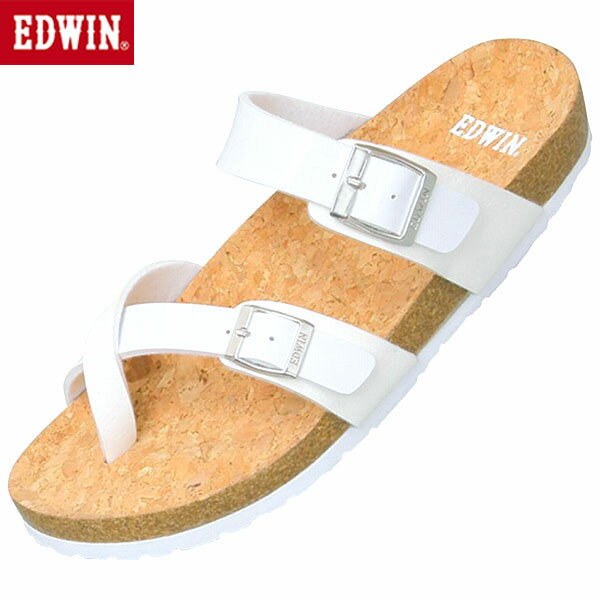エドウィン EDWIN サンダル レディース フットベット ホワイト EW9463 カジュアル シューズ EDWEW94632
