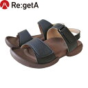 リゲッタ Re:getA サンダル ユニセックス メンズ レディース R279 バックベルト付きグミサンダル ブラック RGTR279BLK