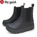 リゲッタ Re:getA ブーツ レディース RE163C 厚底軽量サイドゴアブーツ ブラック RGTRE163CBLK