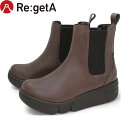 リゲッタ Re:getA ブーツ レディース RE163C 厚底軽量サイドゴアブーツ ダークブラウン RGTRE163CDBR