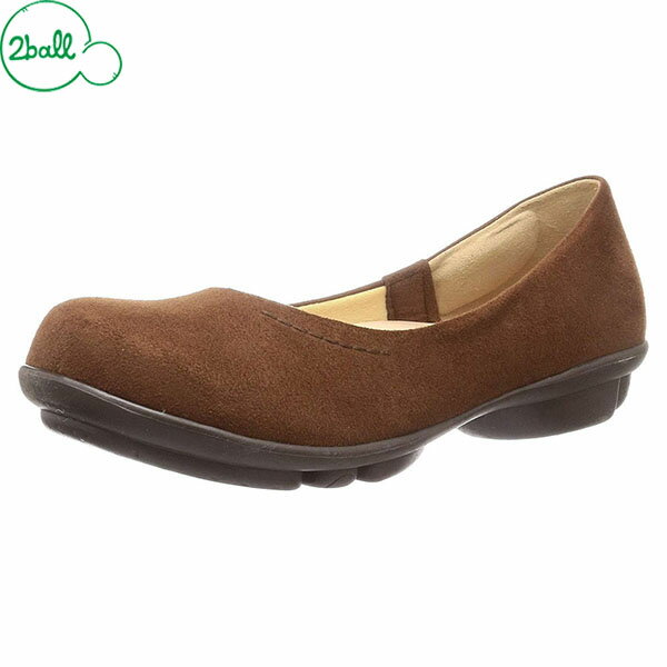 2ball ツヴォル TB-104 フラットシューズ レディース プレーンパンプス スエード調 ブラウン RGTTB104BRN