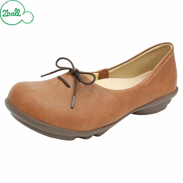 2ball ツヴォル TB-105 カジュアルシューズ レディース リボンパンプス フラットシューズ ブラウン RGTTB105BRN