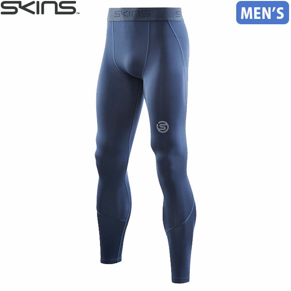 スキンズ SKINS メンズ コンプレッションタイツ 着圧 SERIES-2 メンズロングタイツ ネイビー リカバリー機能 ランニング SKI18171210098
