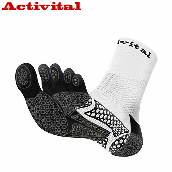 アクティバイタル Activital 5本指ソックス フットサポータープロ ファイブ ホワイト スポーツ 抗菌防臭 ケガ予防 ATVHRD1065WH