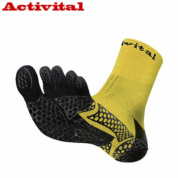 アクティバイタル Activital 5本指ソックス フットサポータープロ ファイブ イエロー スポーツ 抗菌防臭 ケガ予防 ATVHRD1065YE