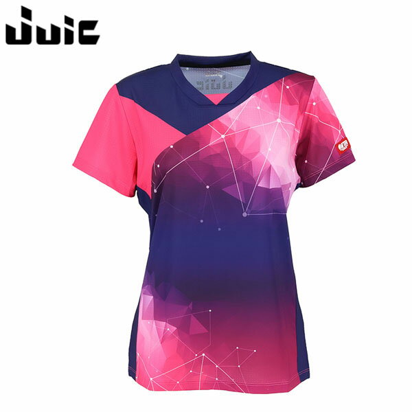 Ladies Wear - ジュウイック JUIC レディース 卓球 半袖Tシャツ ゲームシャツ JUICコスモ・レイS ピンク ユニフォーム 試合 練習 JUC5708PI