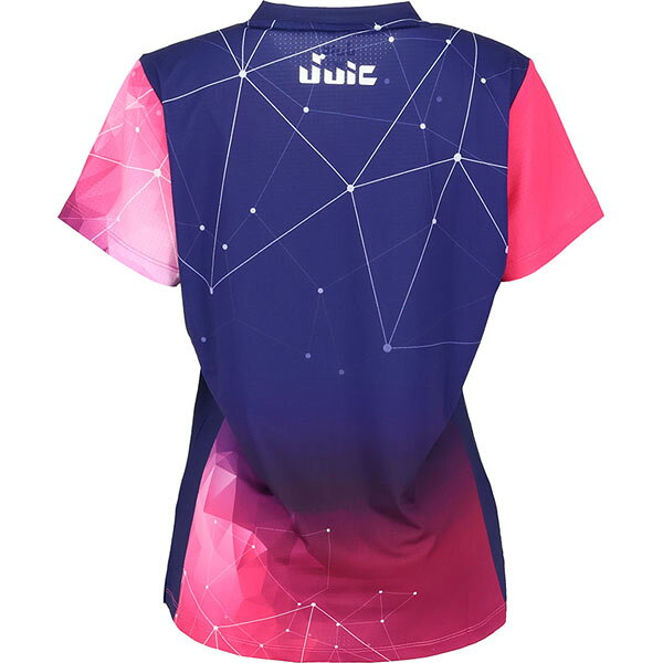 Retailer リテイラーのジュウイック JUIC レディース 卓球 半袖Tシャツ ゲームシャツ JUICコスモ・レイS ピンク ユニフォーム 試合 練習 JUC5708PI｜アングル2