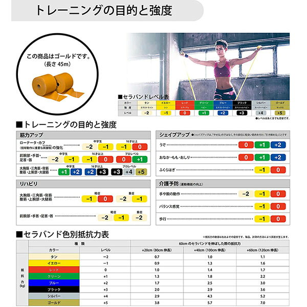 D&M ユニセックス トレーニングバンド セラバンド THERBAND セラバンド 45M 強度レ...