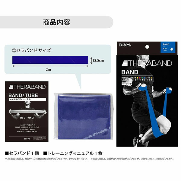 D&M ユニセックス トレーニングバンド セラバンド THERBAND セラバンド 2M 強度レベル+2 ブルー #TBB-4 DAMTBB4