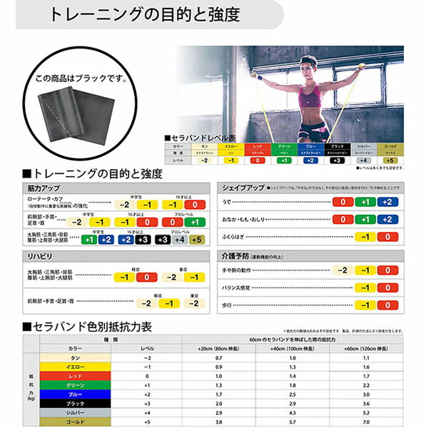D&M ユニセックス トレーニングバンド セラバンド THERBAND セラバンド 2M 強度レ...