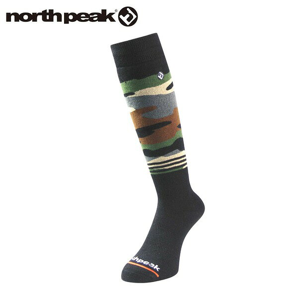 デザインソックス DESIGN SOCKS 総パイル編みで、クッション性に優れる。 乾式アクリルによるボリュームと保温性。 異型断面繊維による優れた吸水性。 ウール混で、吸放湿性や風合いが向上。 アンチピリング加工。 ■SIZE サイズ：23-25cm / 25-27cm ■SPEC 素材：アクリル、ポリエステル、毛、ポリウレタン 原産国：中国 north peak（ノースピーク）とは 衝撃吸収力、可動性、デザイン性、ファブリックすべてに真摯な姿勢を貫くnorth peakのプロテクターは、ビギナーからエキスパートまであらゆるスノーボーダーにとってのマストアイテムです。 north peakは、その技術力とアイデアを活かし機能性ソックス、スノーグローブ、ゴーグルなども展開。 トータルアクセサリーブランドへと成長を遂げています。 ※メーカーやモデル等によりサイズ感は異なります。サイズは目安としてお考えください。 ※写真の色と実際の商品の色は多少異なる場合がございます。 ※商品画像はメーカー提供のサンプル画像です。 製品仕様・デザインは改良のため予告なく変更される場合がありますのでご了承ください。 正規品 未使用新品 当店のブランド商品は全て本物です。安心してショッピングをお楽しみください。
