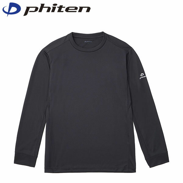 ファイテン Phiten メンズ レディース 長袖シャツ RAKUシャツ 長袖 ブラック O スポーツ 吸汗速乾 ルームウェア パジャマ PHIJG624006