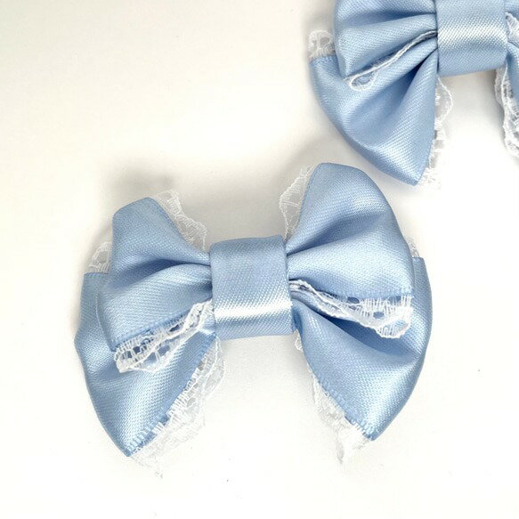 リボンヘアクリップ 水色 rb-17 【 ヘアクリップ カジュアル ギフト 誕生日 プレゼント おしゃれ かわいい おうち ポイント消化 ハンドメイド 人気 カ...