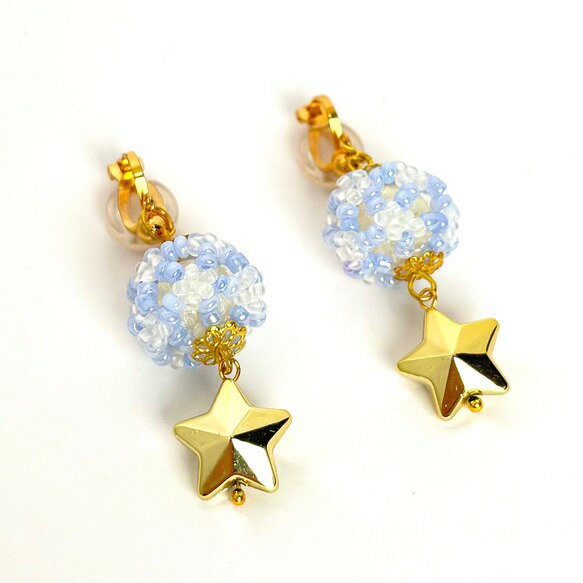 ビーズの手毬イヤリング ba-53 【 ビーズ イヤリング カジュアル 大人っぽい ギフト 誕生日 プレゼント おしゃれ かわいい ポイント消化 ファッション ...