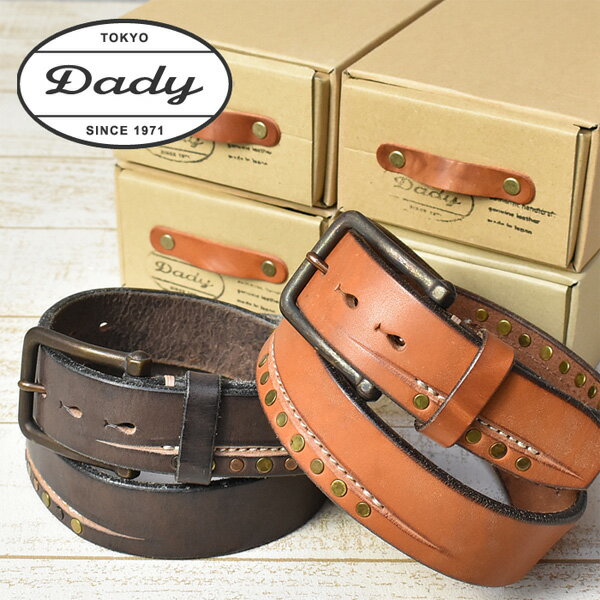 国内配送 Dady ダディヴィンテージオイルレザー スリット スタッズベルト日本製 本革 メンズ レザーベルト Dd13 史上最も激安 Www Shagenciadigital Com Br