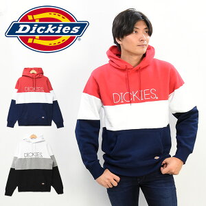 Dickies ディッキーズ ロゴ刺繍 配色切り替え スウェットパーカー ルーズフィット 裏起毛スウェット プルパーカー メンズ レディース ユニセックス 送料無料 184M30WD21