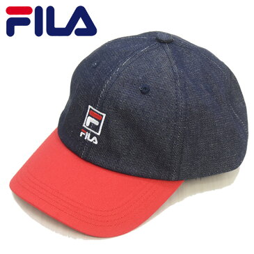 FILA フィラ ツートンカラー ローキャップ 帽子 メンズ レディース ユニセックス ロゴ刺繍 デニム ツイル キャップ FLH-P04 195-113756