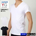 GUNZE グンゼ YG ワイジー Vネック 半袖Tシャツ 綿100％ 無地 コットン 抗菌防臭 ビジネス アンダーウェア 下着 インナー パンツ 肌着 メンズ インナーシャツ YV0015N