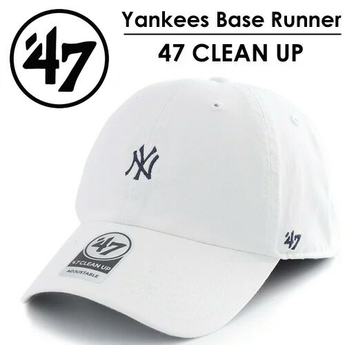 47BRAND フォーティーセブンブランド ローキャップ 帽子 アジャスターバック BSRNR17GWS-WH Yankees Ba..