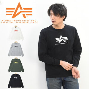 ALPHAINDUSTRIESアルファインダストリーズロゴプリント長袖TシャツA-MARKプリントTシャツメンズロンT長袖TシャツTC1340