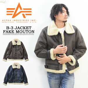 ALPHAINDUSTRIESアルファインダストリーズフェイクムートンB-3ジャケットボアジャケットアウターメンズ秋冬用送料無料TA1398
