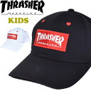 THRASHER スラッシャー キッズサイズ キャップ ボックスロゴ 帽子 ジュニア 男の子 女の子 子供用 19TH-C31K