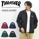 THRASHER スラッシャー ロゴプリント コーチジャケット TH8901C マグロゴ ナイロンジャケット ライトアウター メンズ レディース ユニセックス 羽織り スナップジャケット 送料無料