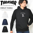 THRASHER スラッシャー ロゴプリント スウェットパーカー TH8528PL 裏毛スウェット プルオーバー ゴンズアートデザイン メンズ レディース ユニセックス プルパーカー 長袖 送料無料