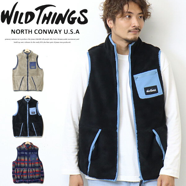 WILD THINGS ワイルドシングス フラッフィー ボア ベスト WT22134KY メンズ レディース ユニセックス ライトアウター 送料無料