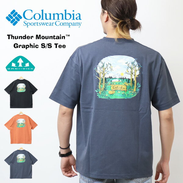 乐天商城 - Columbia コロンビア サンダーマウンテングラフィック ショートスリーブTシャツ 半袖Tシャツ 半T メンズ 送料無料 PM3025