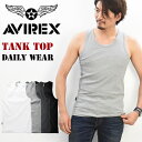 AVIREX アビレックス リブ素材 レギュラー タンクトップ 無地 6183140 6143507 783-0937001 ワイドバック メンズ 半T カットソー ノーマルタンクトップ トップス ランニング アヴィレックス