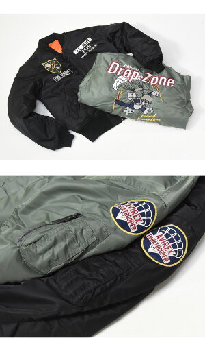 AVIREXアビレックスMA-1ジャケットドロップゾーンDROPZONEメンズフライトジャケット刺繍アヴィレックスアウター送料無料6192206