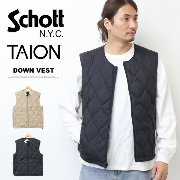 Rakuten - Schott ショット TAION タイオン コラボ インナーダウンベスト アウター メンズ 送料無料 782-5253002