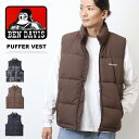 BEN DAVIS ベンデイビス ワンポイント刺繍 フェイクダウン 中綿ベスト ライトアウター メンズ ゴリラ ベンデビ 送料無料 24780015